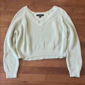 Pistachio Green V-neck Sweater